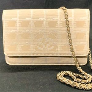 CHANEL Beige Wallet Cross Body Bag. Lightly Used.
